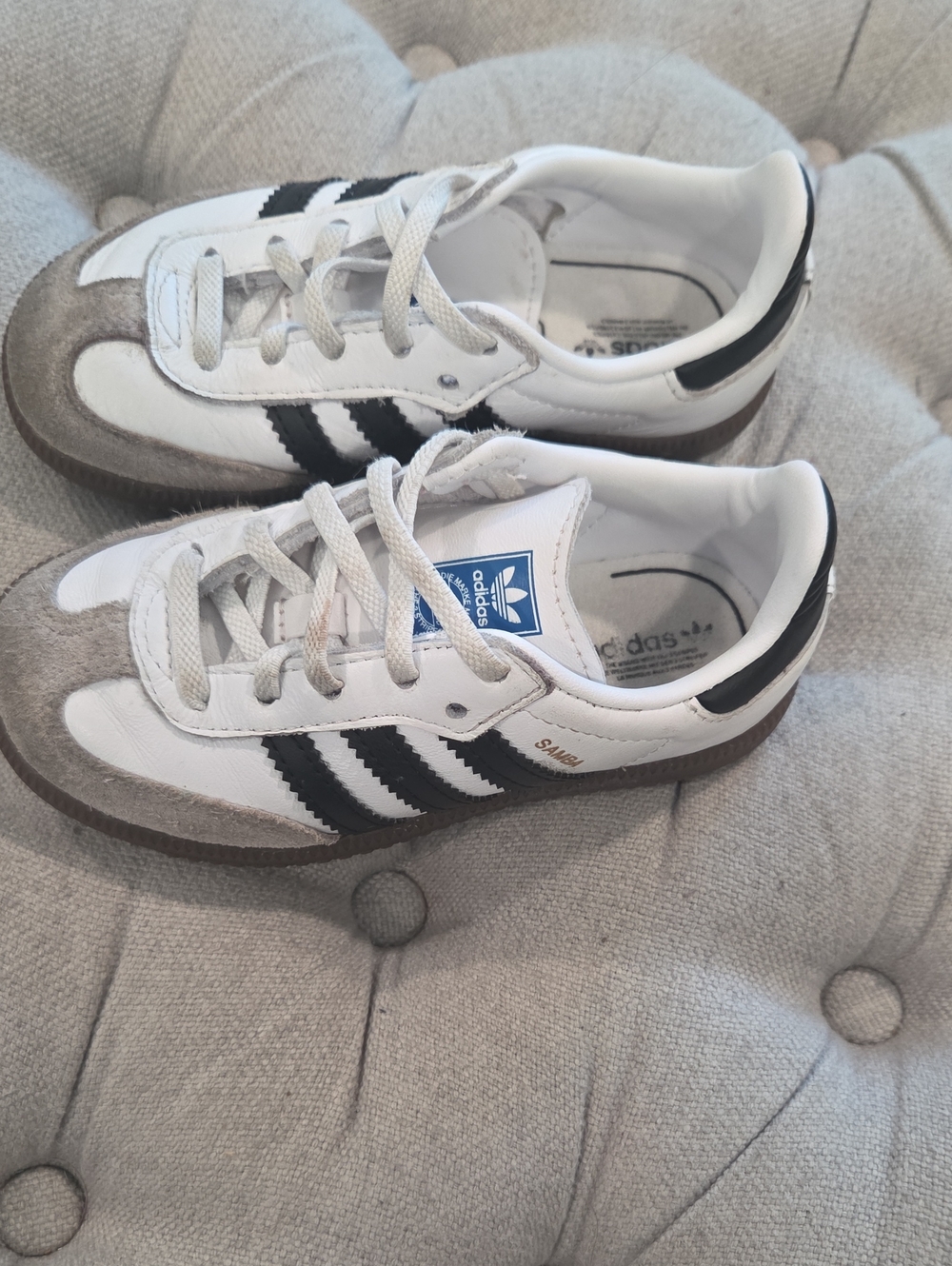 adidas Originals Kids Samba Sneakers - White, Black & Gray Suede